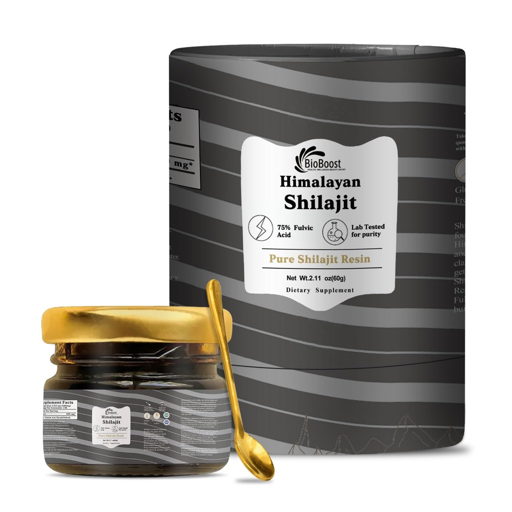 Himalayan Shilajit Resin for Men & Women - 75% fulvic Acid, 60g | Shilajit Resin | Boost Energy, Stamina & Immune Support | Rich in Fulvic Acid & 85+ Trace Minerals