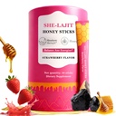 Shilajit Honey Sticks for Women, Strawberry Shilajit Honeysticks with Shatavari & Saffron, 75%+ Fulvic Acid & 85+ Trace Minerals for hormonal Balance & Energy Boost, Easy Single | 30 Sticks