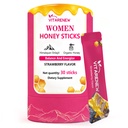 Shilajit Honey Sticks for Women with Shatavari & Saffron | 75%+ Fulvic Acid & 85+ Trace Minerals for Hormonal Balance, Energy, Focus & Stamina | Strawberry Flavor, 30 Count.