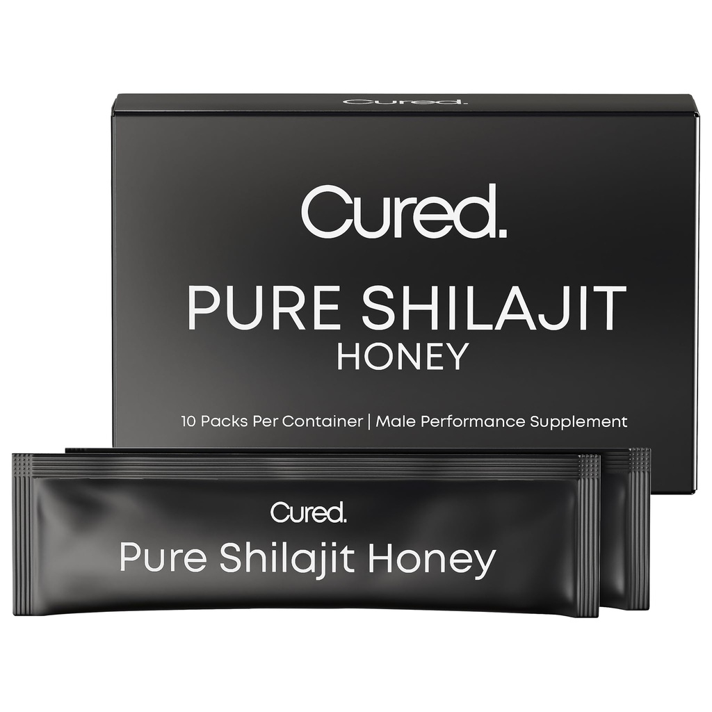 Cured Pure Himalayan Shilajit Honey Sticks 10 Pack | Maximum Strength Natural Performance Shilajit for Men w/ 85+ Trace Minerals | For Energy, Endurance, & Immunity | Non-GMO & Organic Raw Honey Packs