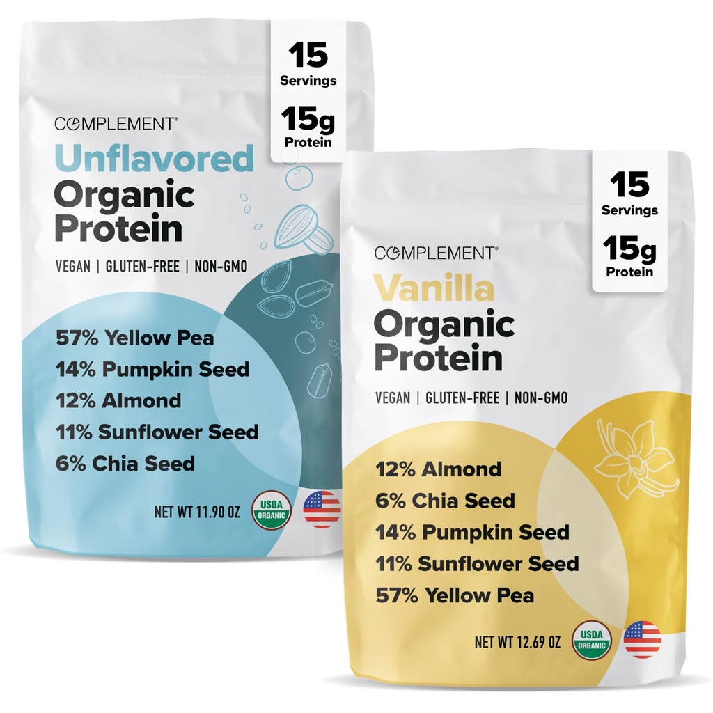 Complement Unflavored (15 Servings) + Vanilla (15 Servings) Protein Bundle