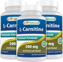 Best Naturals L-Carnitine Tartrate 500 mg 90 Tablets (90 Count (Pack of 3))