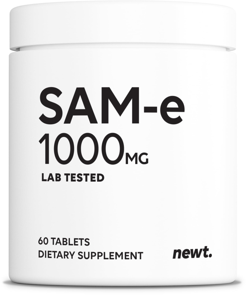 SAM-e 1000mg Per Tablet, 60 Servings of Pharmaceutical Grade, Non-GMO, Soy Free, Gluten Free, and Enteric Coated Tablets - SAM e Supplement for Brain, Joint, Liver, and Mood Support Supplement