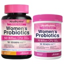 NewRhythm Women’s Probiotics Bundle, Women's Probiotics 50 Billion CFU & Women's Probiotics 70 Billion CFU, Daily Gut Support & Feminine Care, Vaginal & Urinary Health (Pack of 2)