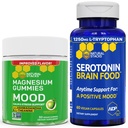 NATURAL STACKS Mood Magnesium Citrate Gummies + Serotonin Brain Food Bundle - Positive Mood & Stress Support - 90 Pieces