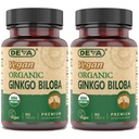 DEVA Vegan Ginkgo Biloba Dietary Supplement, USDA Organic, Vegan Society Certified, Easy-to-Swallow Tiny Tablets, 300 mg., 90 Tablets (Pack of 2)