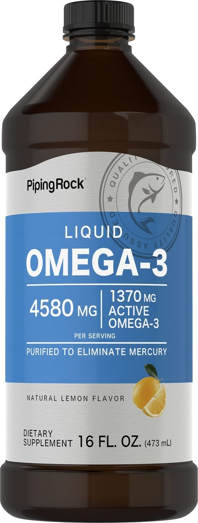 Piping Rock Omega 3 Fish Oil Liquid Supplement 