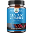 Pure Alpha Lipoic Acid Supplement with Acetyl L-Carnitine - Natural ALA ALC Amino Acids Boost Memory Support Mental Performance and Raise Energy Levels Metabolism - 60 Count