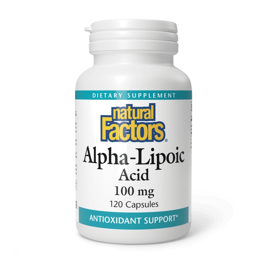 Natural Factors Alpha-Lipoic Acid 100 mg - Antioxidant Support* - Non-GMO - 120 Capsules