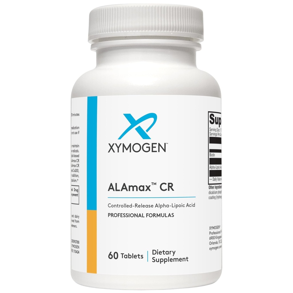 XYMOGEN ALAmax CR - 600 mg Alpha Lipoic Acid with 450 mcg Biotin - Antioxidant & Metabolic Support - Controlled-Release - Gluten-Free, Dairy-Free & Non-GMO - 60 Tablets