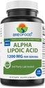 Brieofood Alpha Lipoic Acid 1200mg per Serving - 120 Capsules - Non-GMO, Gluten Free