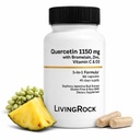 LivingRock Quercetin 1150mg with Bromelain, Zinc, Vitamin C, D3 & K2 – Plant-Based Quercetin with Bromelain Supplement for Adults, Organic Vitamin D Formula, Vegan Non-GMO, 90 Capsules