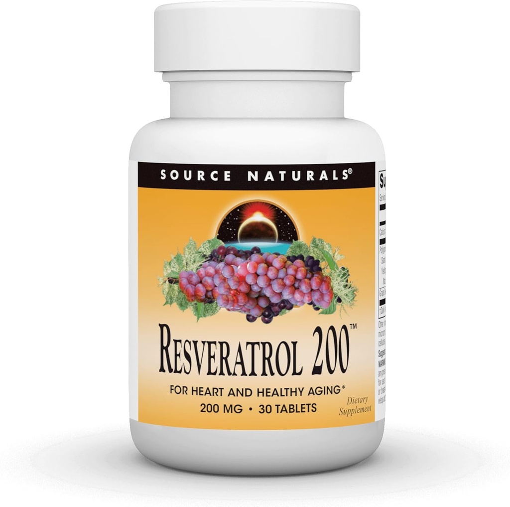 Source Naturals Resveratrol, για την καρδιά και υγιή γήρανση * 200 mg - 30 δισκία