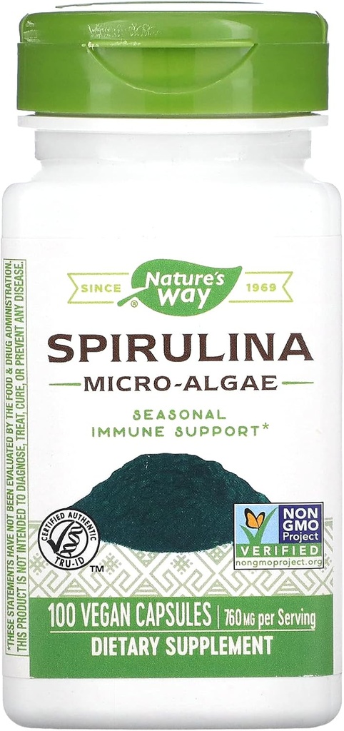 Τρόπος της φύσης Spirulina Micro-Algae 380 mg 100 Veg Caps