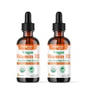 LIQUIDHEALTH Vitamin D3 4000 IU, USDA Organic Vitamin D Υγρές σταγόνες για ενήλικες & παιδιά, Vegan Vitamin D για την υποστήριξη ανοσοποιητικού συστήματος, την υγεία των οστών, την υποστήριξη της διάθεσης, υγιές δέρμα - Made in USA (2 Pack)