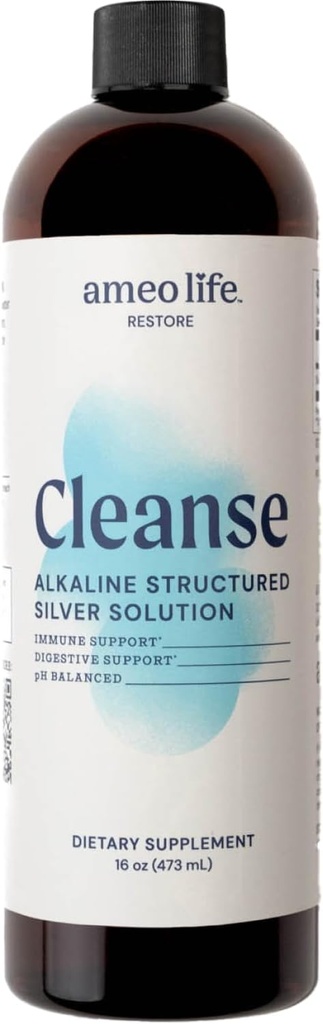 Ameo Life Colloyal Silver Liquid 30 PPM - Αλκαλικό Δομημένο Ασημί Νερό για Καθημερινή Ανοσολογική Υποστήριξη & Υγεία των Ούρων, pH Ισορροπημένο Κολλοειδές Ασημί 30ppm Λύση, 16 oz