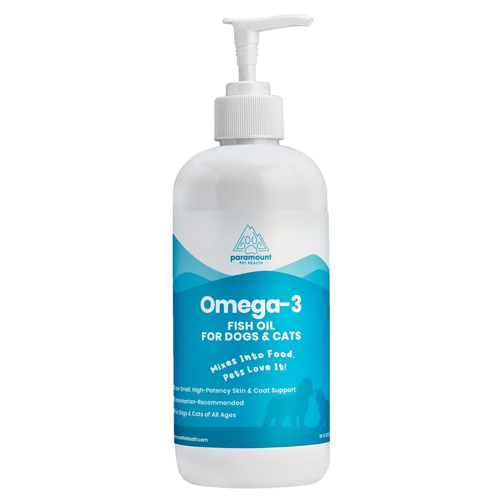 Wild-Caught Omega 3 ιχθυέλαιο για σκύλους & γάτες, υγρό συμπλήρωμα DHA EPA για το δέρμα, το παλτό, αρθρώσεις & καρδιά, χαμηλή Odor Omega 3 σταγόνες για μικρές φυλές σκύλων & γάτες με Ichy δέρμα, 16 oz