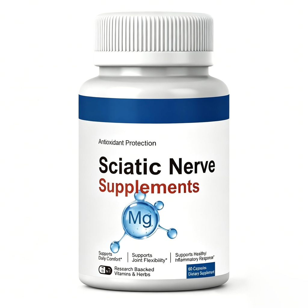 13-in-1 Formula Sciatic Nerve Health Support Supplement – Nerve Support with AlphaPalm, Pea, Vitamin B Complex, Alpha Lipoic Acid 2400mg – 60 Capsules