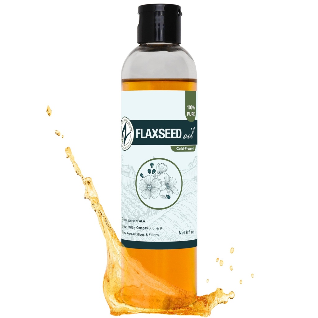 Zatural Cold Pressed Flaxseed Oil – 100% Pure Non-GMO Liquid Flax Seed Oil, Vegan Omega-3 ALA Rich, Perfect for Salads, Smoothies, Baking, Skincare & Hair (8 fl oz Bottle)