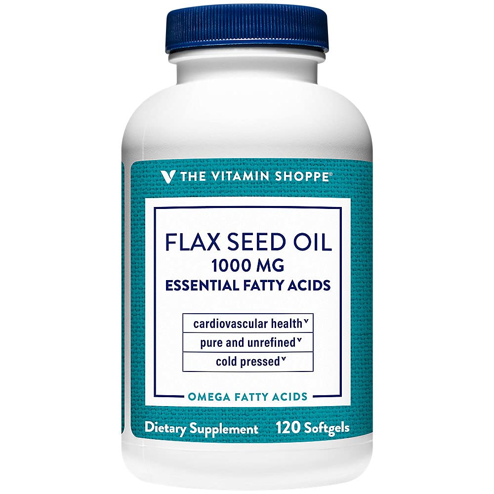The Vitamin Shoppe Certified Organic Flax Seed Oil 1,000MG, (120 Softgels)
