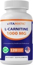 Vitamatic L-καρνιτίνη Φουμαρικό 1000 mg - 120 κάψουλες λαχανικών (1 φιάλη)