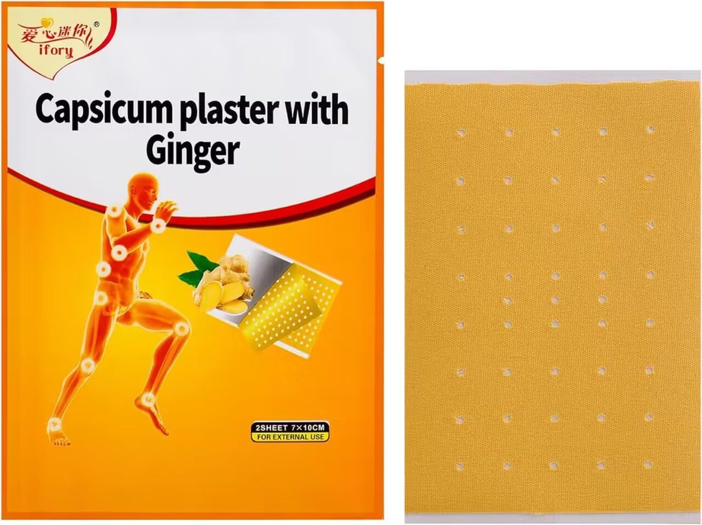 20 Pcs Capsaicin Patches, Capsicum Ginger Patches, 3.94"x2.76" Capsicum Patch 10 Bags, 20 Count (2 Count/Bag)
