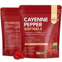 Cayenne Pepper Softgels, 15-in-1 Cayenne Pepper Capsules with Vitamin D3 + K2, L-Citrulline, Beet Root, CoQ10, Capsaicin supplements for Healthy Circulation, Energy, Heart Vessel Support, 240ct