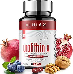 Urolithin A Pro Supplement 1000mg, 60 Softgels Super Αντιοξειδωτικά με ρεσβερατρόλη & CoQ10 για την παραγωγή ενέργειας και την υγιή γήρανση - Mitokeutical για μυϊκή δύναμη και φροντίδα του δέρματος