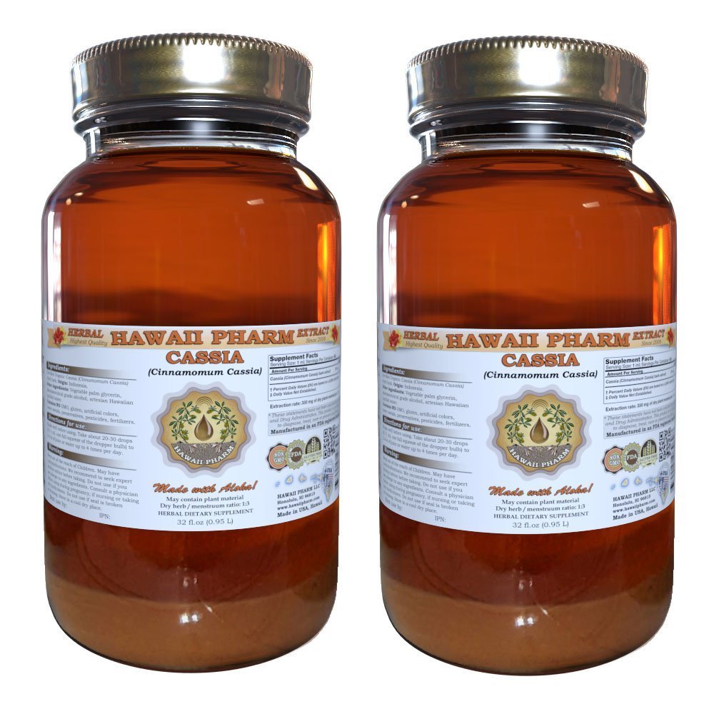 Hawaii Pharm Cassia (Cinnamomum Cassia) Liquid Extract 2x32 oz Unfiltered