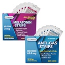Rest & Digest Bundle – Anti Gas Relief Strips & Melatonin Sleep Strips | Fast Bloating Relief & Natural Sleep Support | Mint & Berry Flavors | Quick-Dissolving for On-The-Go Wellness