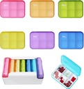 7 Piece Set Pill Organizer 6 φορές την ημέρα, Weekly Daily Travel Medicine Organizer Φορητό 7 Day 42 Διαμερίσματα Pill Box με Moisture-Proof Pill Υπόθεση Travel Pill Συσκευασία για Βιταμίνες, Συμπληρωματικά