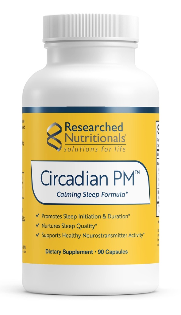Ερευνημένα Διατροφικά Circadian PM - Προάγει ένα υγιές νευρικό σύστημα, Histamine Response & ειρηνικές νύχτες με L Theanine, 5 HTP, Valerian Root & GABA Συμπληρώματα (90 κάψουλες)