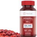 NovaKrill Oil Omega 3 συμπλήρωμα – 1000mg Softgels με EPA, DHA, Ασταξανθίνη – Δεν Fishy Επίγευση – Εύκολο να καταπιούν το έλαιο κριλ Ανταρκτικής – 60 υγρά κάψουλες