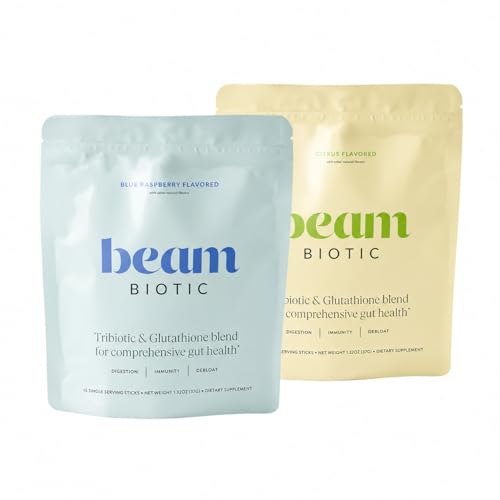 BEAM Biotic Bundle, Probiotics for Women – Gut Health & Digestive Health Powder with Pre, Pro & Postbiotics + Glutathione, Daily Probiotic Drink for Bloating Relief & Gut Balance