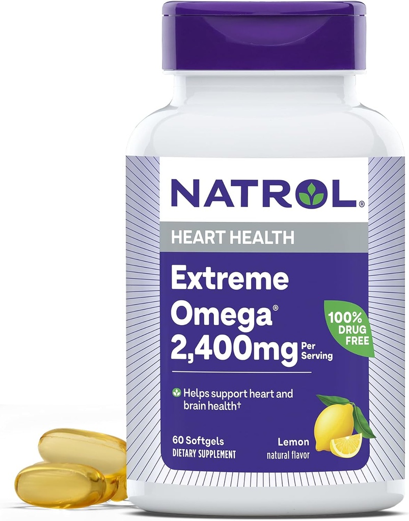 Natrol, Omega-3 Extreme Softgels, συμπλήρωμα διατροφής για την υγεία της καρδιάς, 60 Count