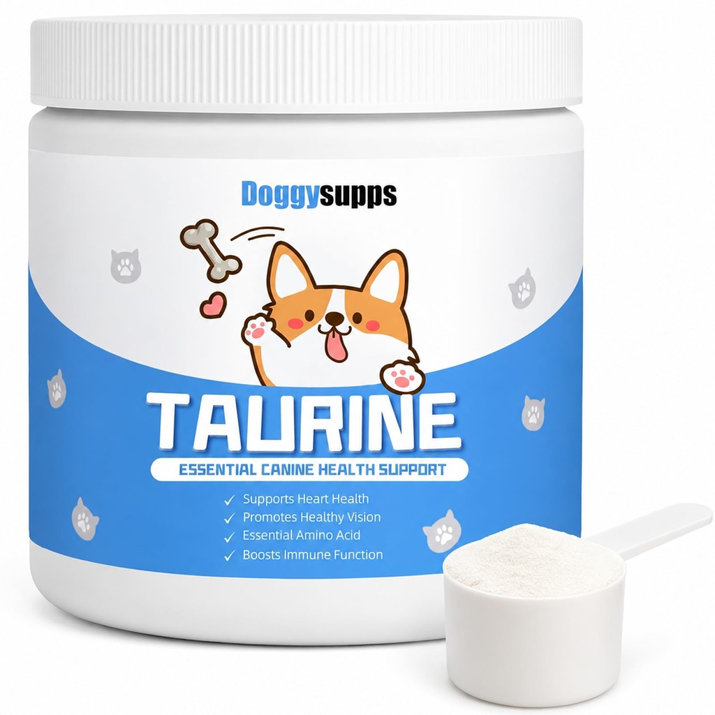 Doggy Supps Taurine - Taurine Supplement for Dogs - Immune Support, Boost Energy & Vitality, Skin & Coat Health for Heart, Vision & Daily Wellness - 200 Grams(1pc)