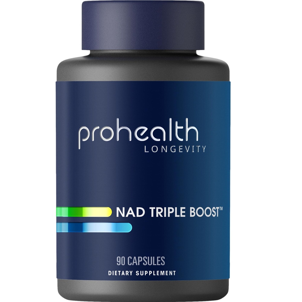 ProHealth NAD Triple Boost | 90 Capsules | 500 mg NR + NMNH, Pterostilbene, Apigenin, and More | Builds, Protects & Transforms NAD+ for Cellular Energy | USA Manufactured, Triple Lab-Tested