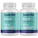 BESTVITE P-5-P 100mg (240 κάψουλες χορτοφαγικής) (120 x 2) (Συνζυμωμένη μορφή του B-6) - Δεν Stearates - Vegan - Μη ΓΤΟ - Χωρίς γλουτένη