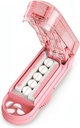 ONE PIX Multiple Pill Cutter Splitter for Small and Tiny Pills, Accurate 1/2 Tablet Splitter with Adjustable Bars & Hidden Blade, Safely Cuts Large Medication for Seniors & Pets, Pink