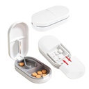 Pill Splitter with Stainless Steel Blade, BPA-Free Pill Cutter, V-Shaped Precision Pill Cutting Device, Portable Travel Pill Divider for Cutting 1/2 1/4 1/8 Small Medium Pills