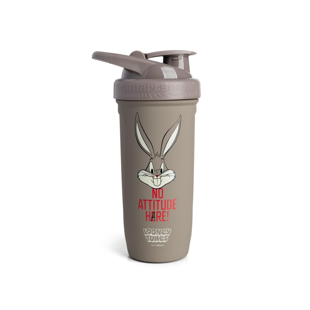 Smartshake Looney Tunes Reforce Stainless Steel Protein Shaker Bottle - Non Insulated Unisex Gym Bottle | Metal Shaker Bottles - 900 ml | 30 oz - Leakproof Screw-on Lid - BPA Free (Bugs Bunny)