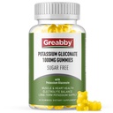 Potassium Gluconate 1000 mg Gummies, Electrolyte Gummies Sugar Free for Women & Men Adults, Support Muscle Cramps & Heart Health, Chewable Potassium Supplement, Vegan Source, 60 Count