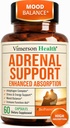 Adrenal Support Supplements with Ashwagandha Rhodiola Holy Basil – Adaptogen Complex for Cortisol Health & Stress Support – Enhanced Absorption with BioPerine – 60 Capsules 30-Day Supply