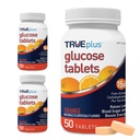 TRUEplus Glucose Tablets, Chewable, Orange Flavor, 15g Fast-Acting Carbohydrates, Fat Free, Gluten Free, Boost Energy, 50 Count, 3 Bottles