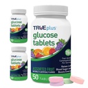 TRUEplus Glucose Tablets, Chewable, Grape, Raspberry, Orange Flavors, 15g Fast-Acting Carbohydrates, Fat Free, Gluten Free, Boost Energy, 50 Count