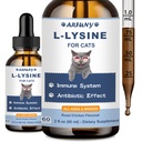 L-Lysine συμπλήρωμα για γάτες - ανοσοποιητική υποστήριξη - 60ML Λυσίνη για το αναπνευστικό της γάτας, φτάρνισμα, Runny μύτη, λειτουργία ματιών - Φυσικές σταγόνες αντιβιοτικών γάτας - Ψητό κοτόπουλο άρωμα
