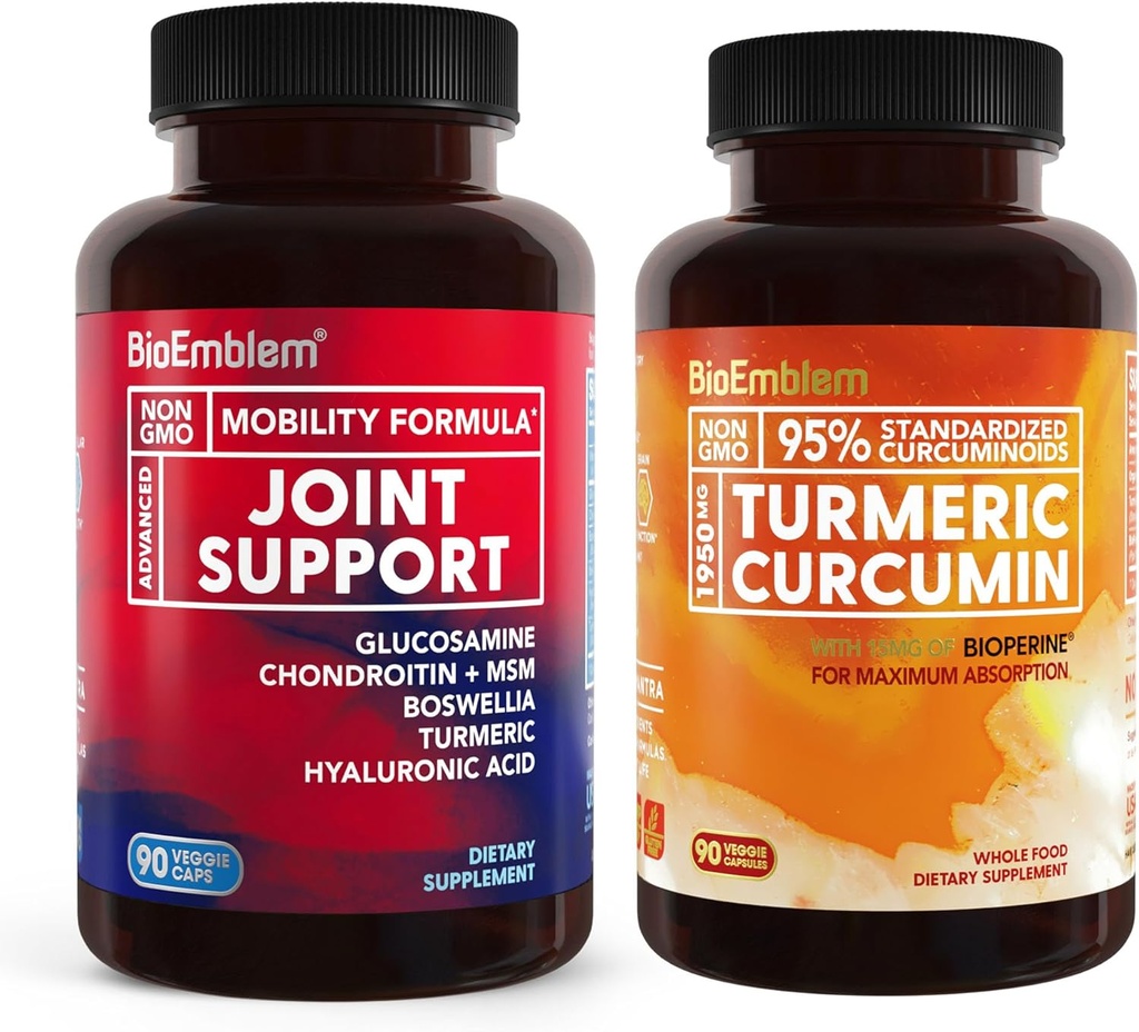 BioEmblem Turmeric Curcumin συμπλήρωμα με BioPerine και κοινή υποστήριξη