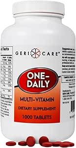 GeriCare One-Daily Multi-Vitamin Tablets Dietary Suplement, 1000 Count (Pack of 1)