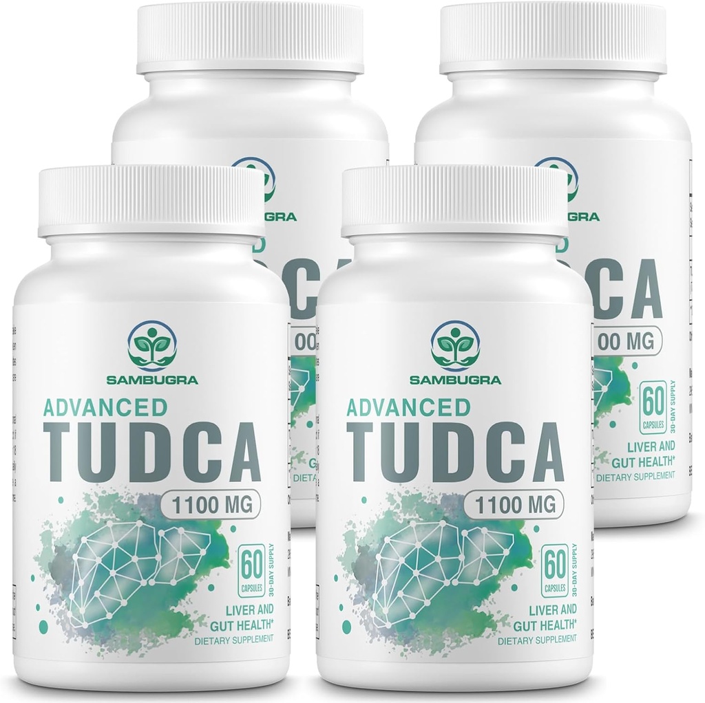 Advanced TUDCA 1100mg - Ultra Strength Bile Salt TUDCA Συμπληρώματα, 3rd Party tested TUDCA Liver Supplements for Liver Cleanse Detox and Repair, 240 Κάψουλες (Pack of 4)