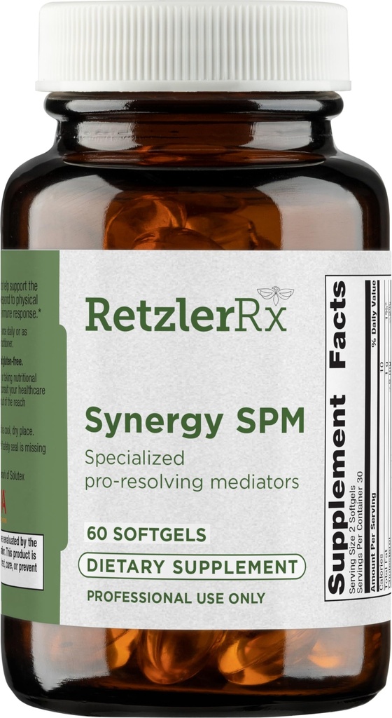 HormoneSynergy Specialized Pro Resolving Mediators - Synergy SPM by RetzlerRx® - SPM's for Joint Comfort, Tissue Health & Minor Discomfort Relief* - Non-GMO - Gluten Free - 60 Softgels